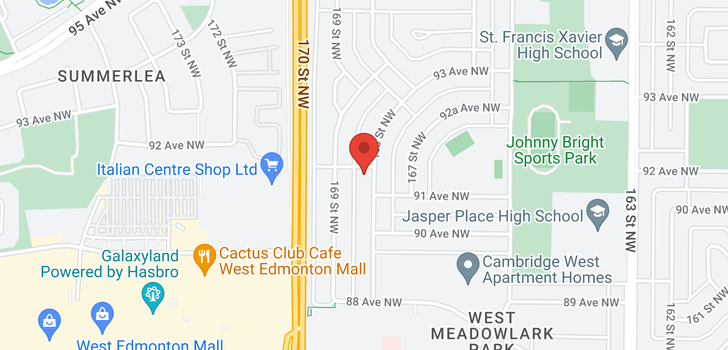 map of 9106 168 ST NW